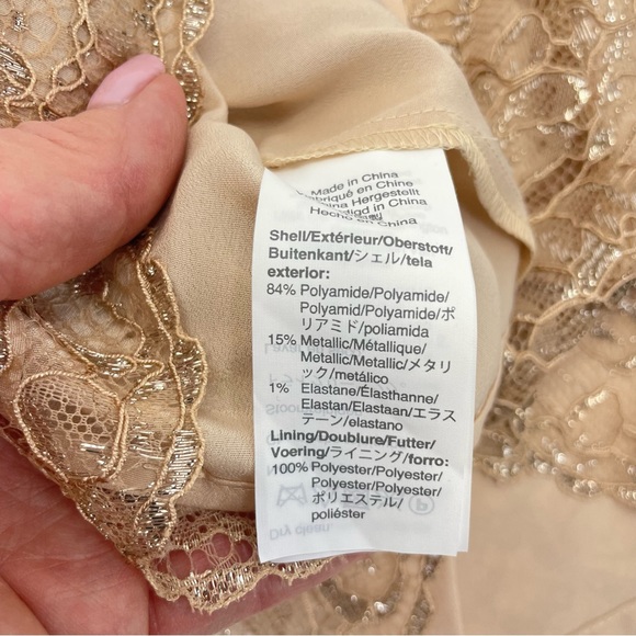 NWT J. Crew Metallic Tie Neck Top XS Nude - Picture 15 of 16